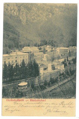 4625 - HERCULANE, Caras-Severin, Panorama, Romania - old postcard - used - 1905 foto
