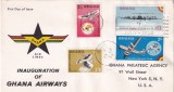 FILATELIE TEMATICA - PLIC GHANA FCD TEMATICA AVION AVIOANE PASARI, Stampilat