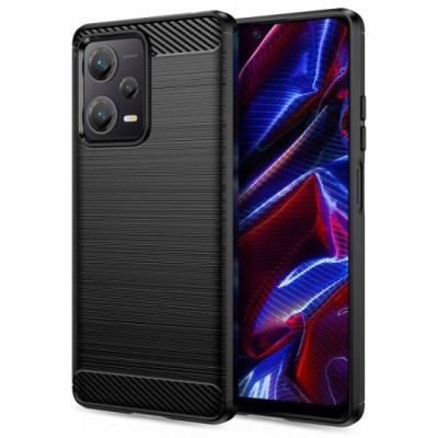 Husa pentru Xiaomi Redmi Note 12 5G / Poco X5 - Techsuit Carbon Silicone - Black foto