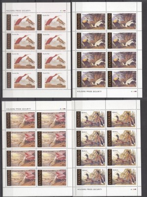 Tanzania 1986 Birds, 8 sets in blocks, MNH S.046 foto