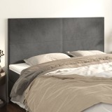 vidaXL Tăblii de pat, 4 buc, gri &icirc;nchis, 80x5x78/88 cm, catifea