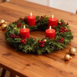 Set lumanari - rosu, fara parfum - 4 x 45 g