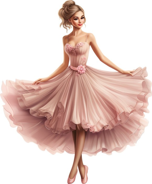 Sticker decorativ, Balerina, Roz, 72 cm, 1346STK-8