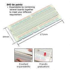 Placa pentru test ProsKit 840 pini 171x64x9mm