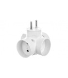 R-43 Conector AC supply splitter Layout 2P Type round flat white, TIMEX ELEKTRO