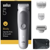 Aparat de ingrijire corporala Braun Seria 5 BG5550, +6 Accesorii de ingrijire: 3 Piepteni, 1 Cap de ras, 1 Saculet, 1 Perie de curatare, Tehnologie Sk