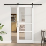 Ușă glisantă vidaXL cu set de accesorii alb 78x202 cm din lemn masiv de pin