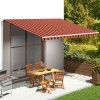 VidaXL P&acirc;nză de rezervă copertină, portocaliu și maro, 5x3,5 m 311962