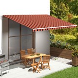 VidaXL P&acirc;nză de rezervă copertină, portocaliu și maro, 5x3,5 m