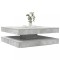 Măsuță cafea rotativă 360 grade, gri beton 90x90x34,5 cm