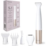Trimmer 5in1 Panasonic ES-WM31-P301, pentru corp cu accesorii interschimbabile, Wet &amp;amp; Dry, lame otel inoxidabil hipoalergenic si rotunjite pe marg