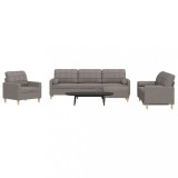 VidaXL Set canapele cu taburet și perne, 4 piese, taupe, textil
