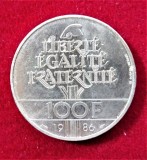 FRANTA 1986 - 100 FRANCS Piedfort - Statuia Libertatii - 100 franci - Argint (412)