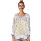 Bluza dama RFN 2 alb/bej , marimea XL