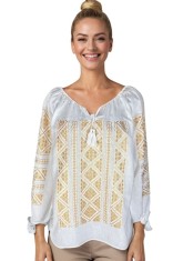 Bluza dama RFN 2 alb/bej , marimea 2XL