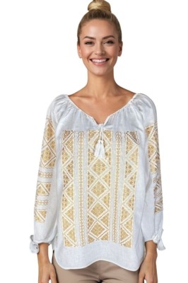 Bluza dama RFN 2 alb/bej marimea S foto