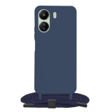 Husa cu snur compatibila xiaomi redmi 13c, prindere la gat reglabila, crossbody, blue