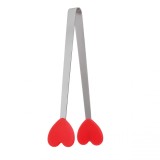 Cleste creativ pentru mancare, flippy, model inimioare din silicon, 14.5x3 cm, rezistent la temperaturi inalte si coroziune, rosu