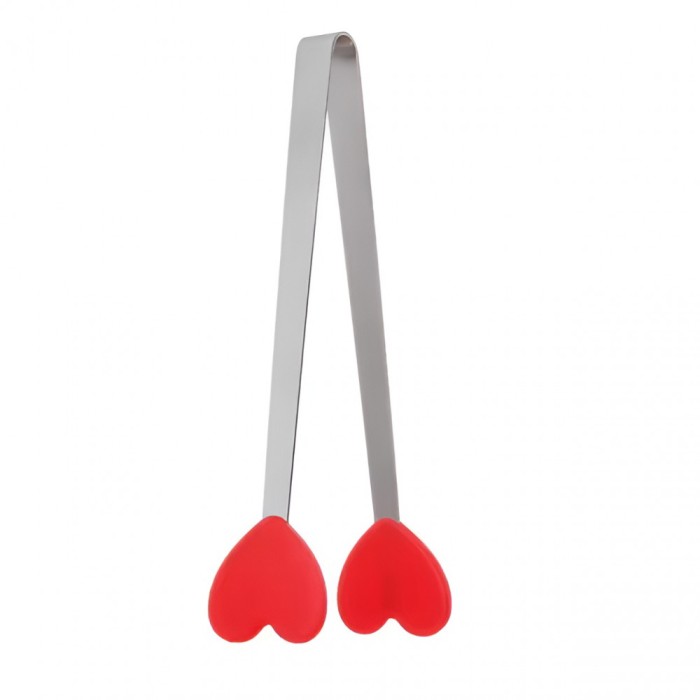 Cleste creativ pentru mancare, flippy, model inimioare din silicon, 14.5x3 cm, rezistent la temperaturi inalte si coroziune, rosu