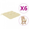 Perne de scaun, 6 buc., alb crem, 40 x 40 x 7 cm, textil, vidaXL