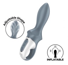 Vibrator Gonflabil Air Pump Booty 1, 12 Moduri Vibratii, Silicon, USB, Gri, 18.7 cm