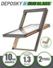 Fereastra mansarda DEPOSKY DUO GLASS 2 sticle, lemn, maner jos