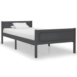 Cumpara ieftin Cadru de pat, gri, 100x200 cm, lemn masiv de pin