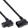 Cablu prelungitor C13 la C14 unghi 90 grade 3m Negru, InLine 16630A