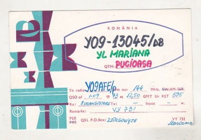 bnk cp Romania - QSL - Pucioasa 1973 foto