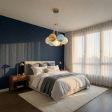 Lustra suspendata clasica DEDD, 7xE27, alb, &icirc;naltime reglabila, 40x42 cm