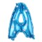 Balon folie metalizata litera a, flippy, 40 cm, cu imprimeu stelute, umflati cu heliu sau aer, ambalaj individual, pai inclus, albastru