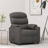 vidaXL Fotoliu rabatabil electric, gri &icirc;nchis, material textil