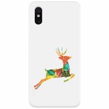 Husa silicon pentru Xiaomi Mi 8 Pro, Colorful Reindeer Jump Illustration
