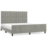 Cumpara ieftin Cadru de pat cu tablie, gri deschis, 180x200 cm, catifea
