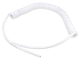 Cablu spiralat alb 0,3m-1,2m 6x0,15mm2 PUR 300V