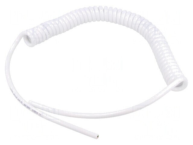 Cablu spiralat neecranat PUR alb 300V 0,3m 1,2m