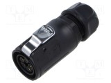 Conector circular mufă mamă 5 pini 12A 500V IP67 drept Lutronic