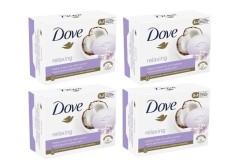 Set Sapun Dove Relaxing, Coconut Milk Jasmine Petals Scent, 4 bucati x 90g foto