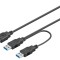Cablu USB 3.0 negru 0.3m