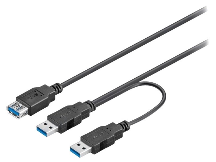Cablu USB 3.0 negru 0.3m