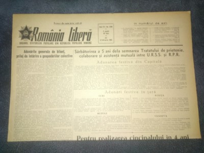 ZIARUL ROMANIA LIBERA 5 FEBRUARIE 1953 foto