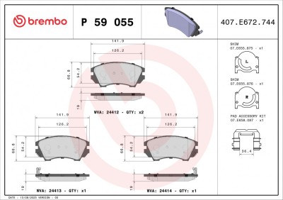 BREMBO P 59 055 PRIME LINE set placute frana disc foto