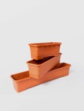 Jardiniera cu tavita NR.3, STERK, 73X15X13 cm, Plastic Maro