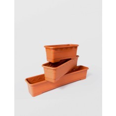 Jardiniera cu tavita NR.1, STERK, 33X13X13 cm, Plastic Maro