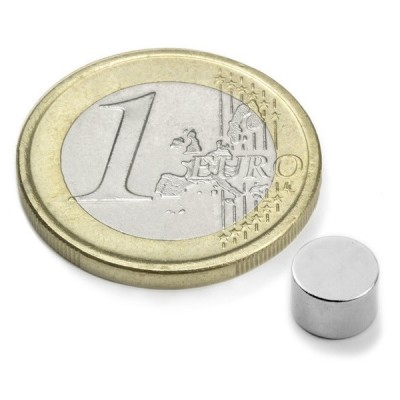 Magnet neodim disc &amp;Oslash;6&amp;amp;#215;5 mm, putere 1,1 kg, N38 foto