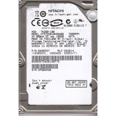 Hard disk laptop SATA Hitachi 100GB 7200rpm foto