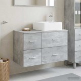 Cumpara ieftin Set de mobilier pentru baie suspendat 2 buc. Gri Beton