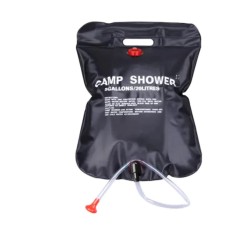 Dus Portabil, Eliandeco &reg;, Functioneaza Pe Baza De Soare, Perfect Pentru Drumetii Si Aventuri, Furtun Flexibil, Presiune Reglabila, 20l, Negru