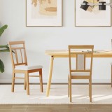 VidaXL Scaun de sufragerie 2 pcs Natural și deschis 42020509