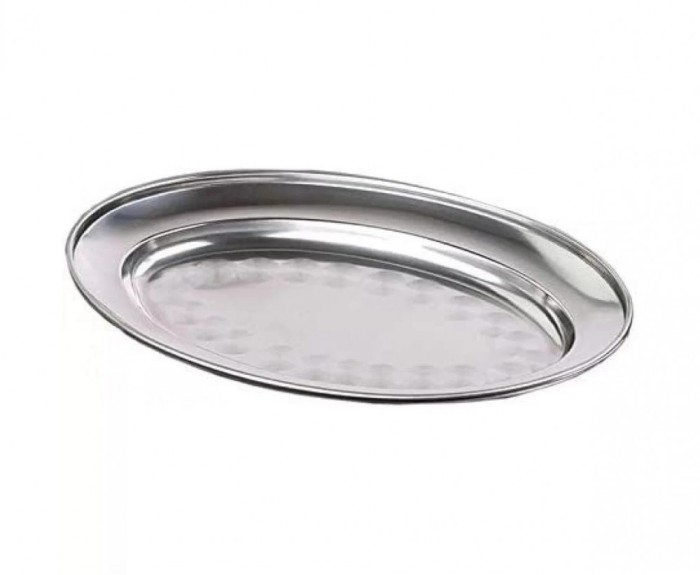 Tava servire de Inox, Argintiu, 39 cm, HML28